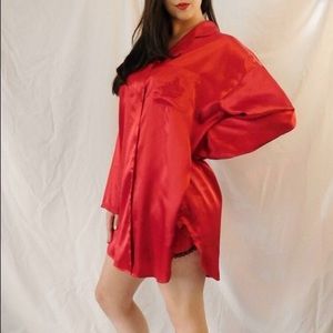 NWOT Victoria’s Secret Red Satin Sleep shirt